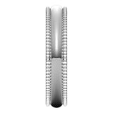 Sterling Silver Beaded Comfort Fit Wedding Band, 4 mm Wide