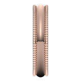 14K Rose Gold Beaded Comfort Fit Wedding Band, 4 mm Wide