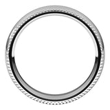 14K White Gold Beaded Comfort Fit Wedding Band, 5 mm Wide