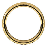 14K Yellow Gold Beaded Comfort Fit Wedding Band, 5 mm Wide