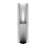 14K White Gold Beaded Comfort Fit Wedding Band, 5 mm Wide