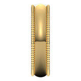 10K Yellow Gold Beaded Comfort Fit Wedding Band, 5 mm Wide