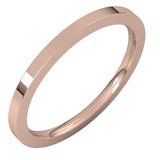 14K Rose Gold Flat Comfort Fit Wedding Band, 1.5 mm Wide
