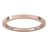14K Rose Gold Flat Comfort Fit Wedding Band, 1.5 mm Wide