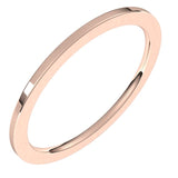 14K Rose Gold Flat Comfort Fit Wedding Band, 1 mm Wide