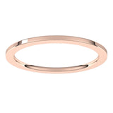 14K Rose Gold Flat Comfort Fit Wedding Band, 1 mm Wide
