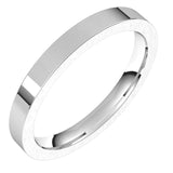 14K White Gold Flat Comfort Fit Wedding Band, 2.5 mm Wide