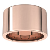 10K Rose Gold Flat Comfort Fit Wedding Band, 12 mm Wide