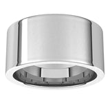 10K White Gold Flat Comfort Fit Wedding Band, 10 mm Wide