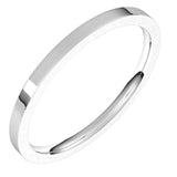 Platinum Flat Comfort Fit Light Wedding Band, 1.5 mm Wide