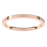 18K Rose Gold Flat Comfort Fit Light Wedding Band, 1.5 mm Wide