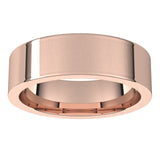 18K Rose Gold Flat Comfort Fit Wedding Band, 6 mm Wide