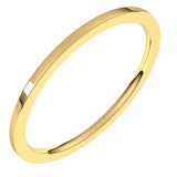 14K Yellow Gold Flat Comfort Fit Light Wedding Band, 1 mm Wide