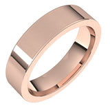 14K Rose Gold Flat Comfort Fit Wedding Band, 5 mm Wide