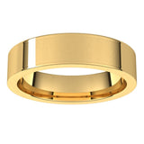 10K Yellow Gold Flat Comfort Fit Wedding Band, 5 mm Wide