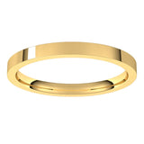 18K Yellow Gold Flat Comfort Fit Light Wedding Band, 2 mm Wide