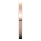 18K Rose Gold Flat Comfort Fit Light Wedding Band, 2 mm Wide