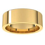 18K Yellow Gold Flat Comfort Fit Wedding Band, 7 mm Wide