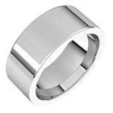 Sterling Silver Flat Comfort Fit Wedding Band, 8 mm Wide