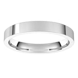 Sterling Silver Flat Comfort Fit Light Wedding Band, 3 mm Wide