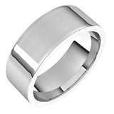 14K White Gold Flat Comfort Fit Light Wedding Band, 7 mm Wide