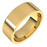 14K Yellow Gold Flat Comfort Fit Light Wedding Band, 7 mm Wide