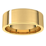 18K Yellow Gold Flat Comfort Fit Light Wedding Band, 7 mm Wide