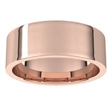 10K Rose Gold Flat Comfort Fit Light Wedding Band, 7 mm Wide