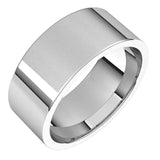 18K White Gold Flat Comfort Fit Light Wedding Band, 8 mm Wide