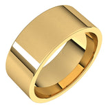 18K Yellow Gold Flat Comfort Fit Light Wedding Band, 8 mm Wide