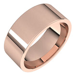 14K Rose Gold Flat Comfort Fit Light Wedding Band, 8 mm Wide