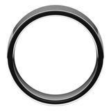 18K White Gold Flat Comfort Fit Light Wedding Band, 8 mm Wide