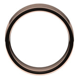 14K Rose Gold Flat Comfort Fit Light Wedding Band, 8 mm Wide