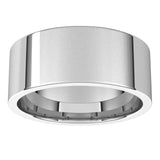 18K White Gold Flat Comfort Fit Light Wedding Band, 8 mm Wide