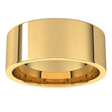18K Yellow Gold Flat Comfort Fit Light Wedding Band, 8 mm Wide
