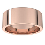 14K Rose Gold Flat Comfort Fit Light Wedding Band, 8 mm Wide