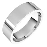 18K White Gold Flat Comfort Fit Light Wedding Band, 6 mm Wide