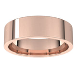10K Rose Gold Flat Comfort Fit Light Wedding Band, 6 mm Wide
