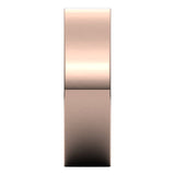 10K Rose Gold Flat Comfort Fit Light Wedding Band, 6 mm Wide