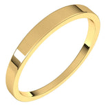 18K Yellow Gold Flat Tapered Wedding Band, 2.5 mm Wide