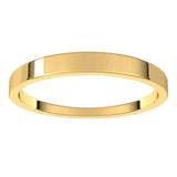 10K Yellow Gold Flat Tapered Wedding Band, 2.5 mm Wide