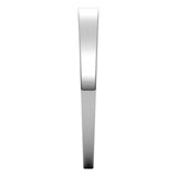 10K White Gold Flat Tapered Wedding Band, 2.5 mm Wide