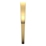 14K Yellow Gold Flat Tapered Wedding Band, 2.5 mm Wide
