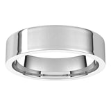 18K White Gold Flat Comfort Fit Light Wedding Band, 5 mm Wide