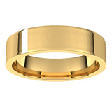 10K Yellow Gold Flat Comfort Fit Light Wedding Band, 5 mm Wide