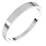 Platinum Flat Tapered Wedding Band, 3 mm Wide