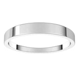 Platinum Flat Tapered Wedding Band, 3 mm Wide