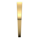 18K Yellow Gold Flat Tapered Wedding Band, 3 mm Wide