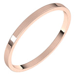 18K Rose Gold Flat Ultra-Light Wedding Band, 1.5 mm Wide