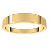 10K Yellow Gold Flat Tapered Wedding Band, 4 mm Wide